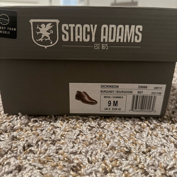 Stacy Adams Burgundy Oxford Shoes - Picture 9 of 15